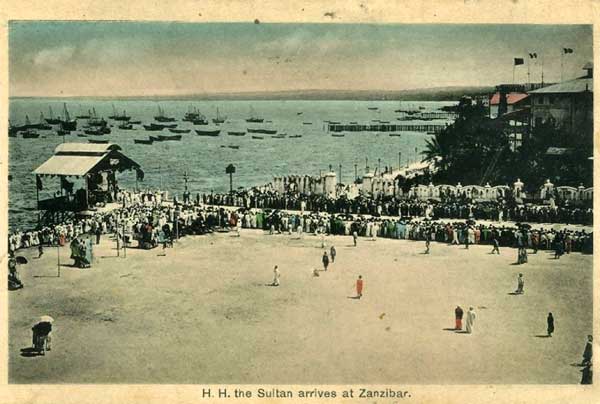 the Sultan arrives at Zanzibar